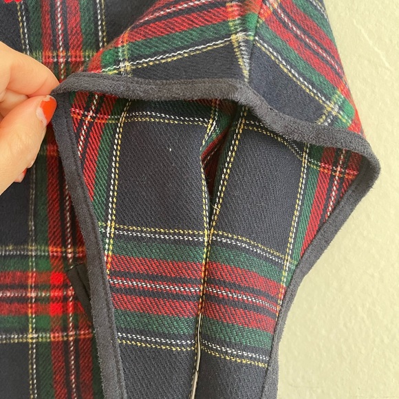 Janie and Jack NWOT girls Plaid Wool-Blend Cape - Picture 7 of 8